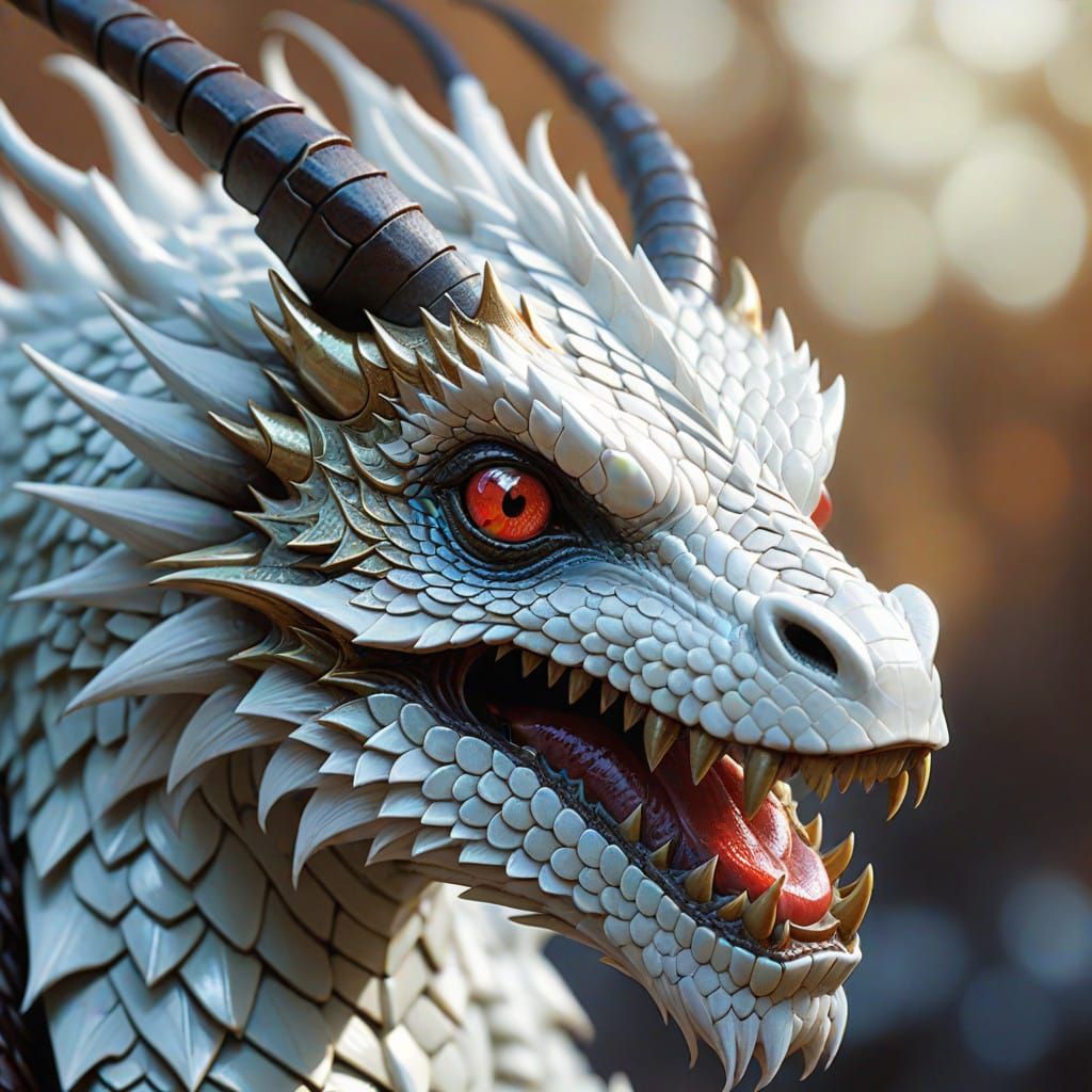 Glossy Miniature Dragon with Pearlescent Scales and Juicy Ch...