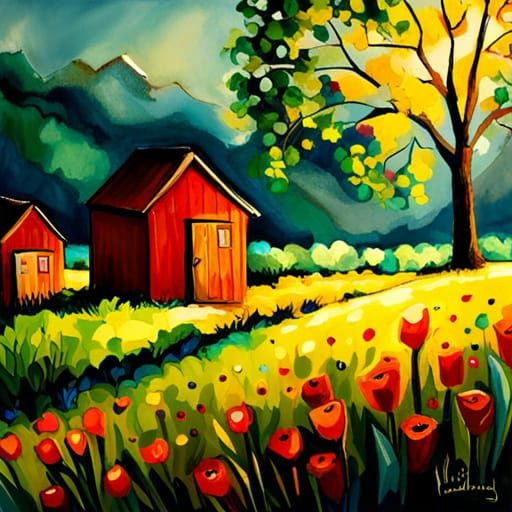 Halloween Fantasy Wheat Field Digital Art