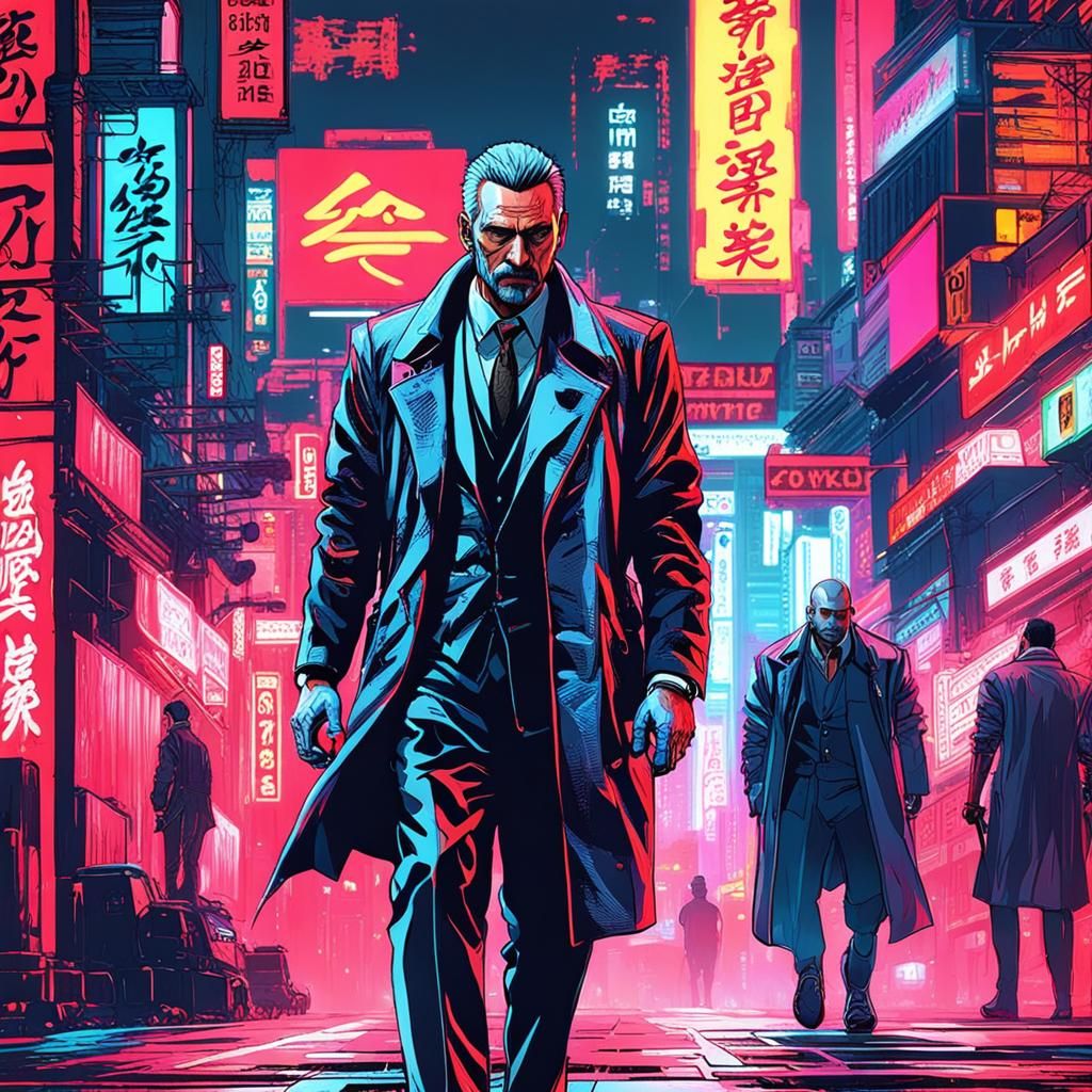 Cyberpunk Detective Follows Yakuza in Tokyo at Night