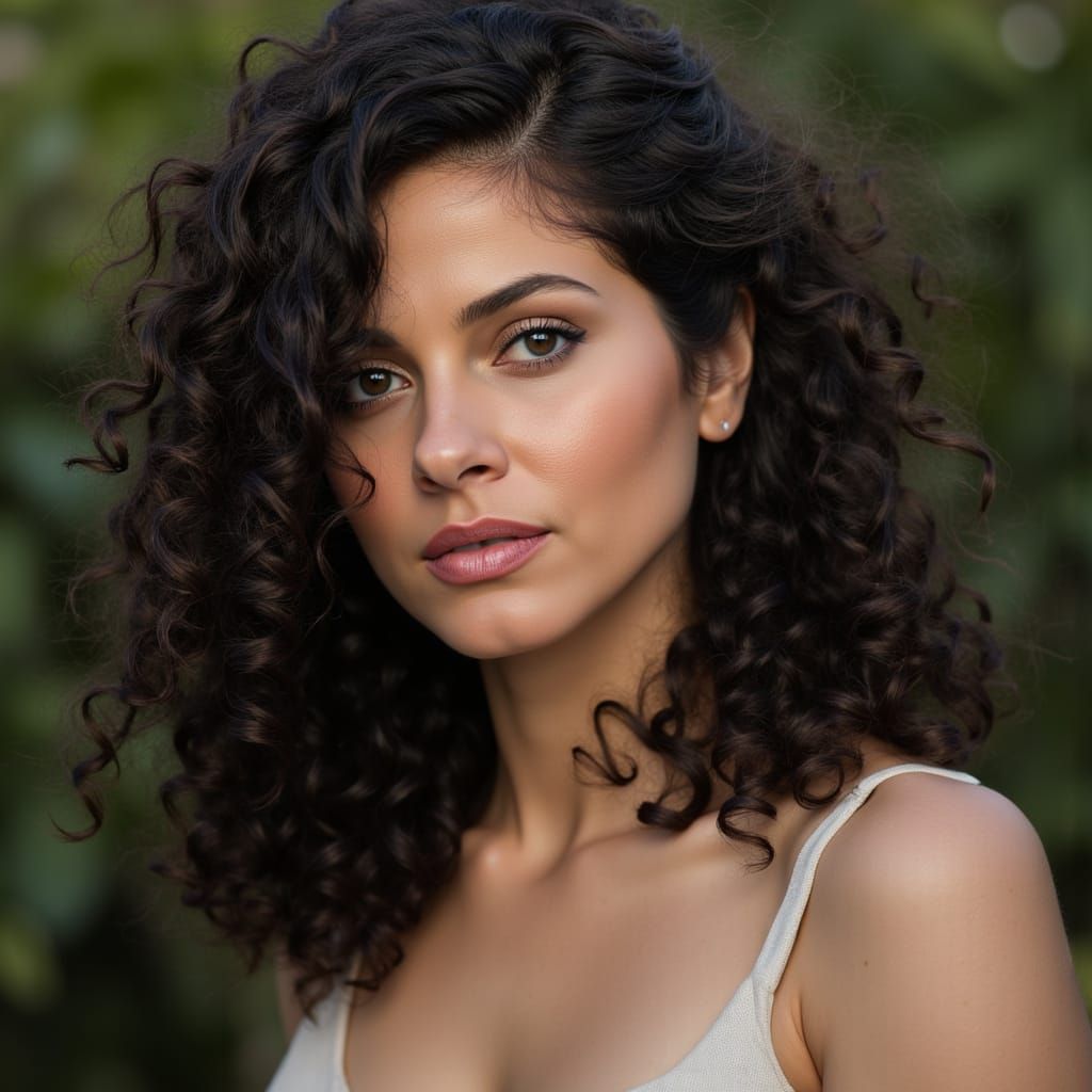 Photorealistic Portrait: Woman with Dandelion Hair