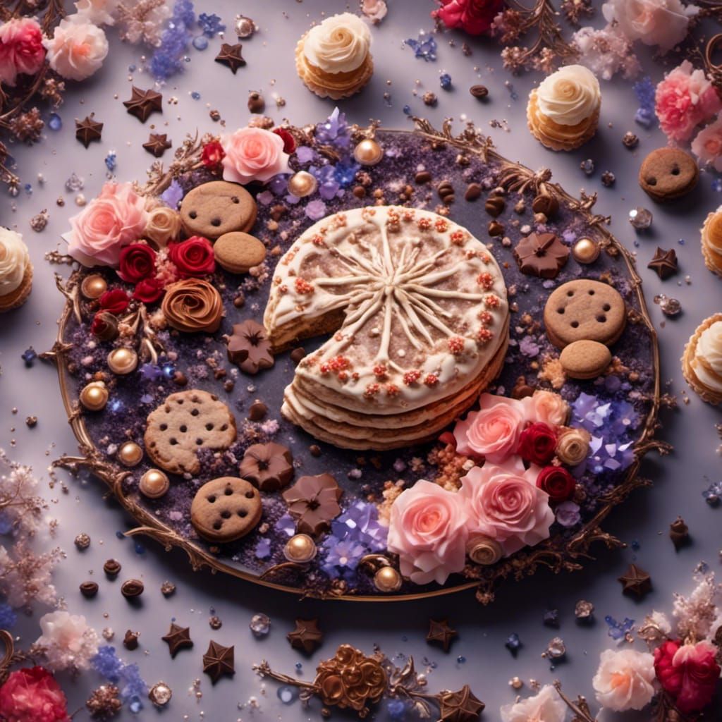 Hyperrealistic Thank You Platter with Cookies and Crystals
