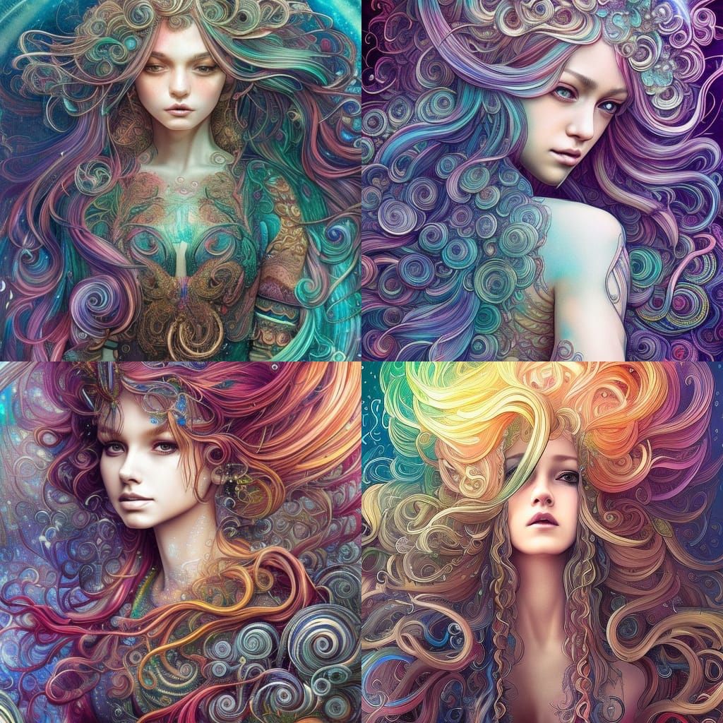 Rainbow Crystal Hair: A Digital Matte Painting