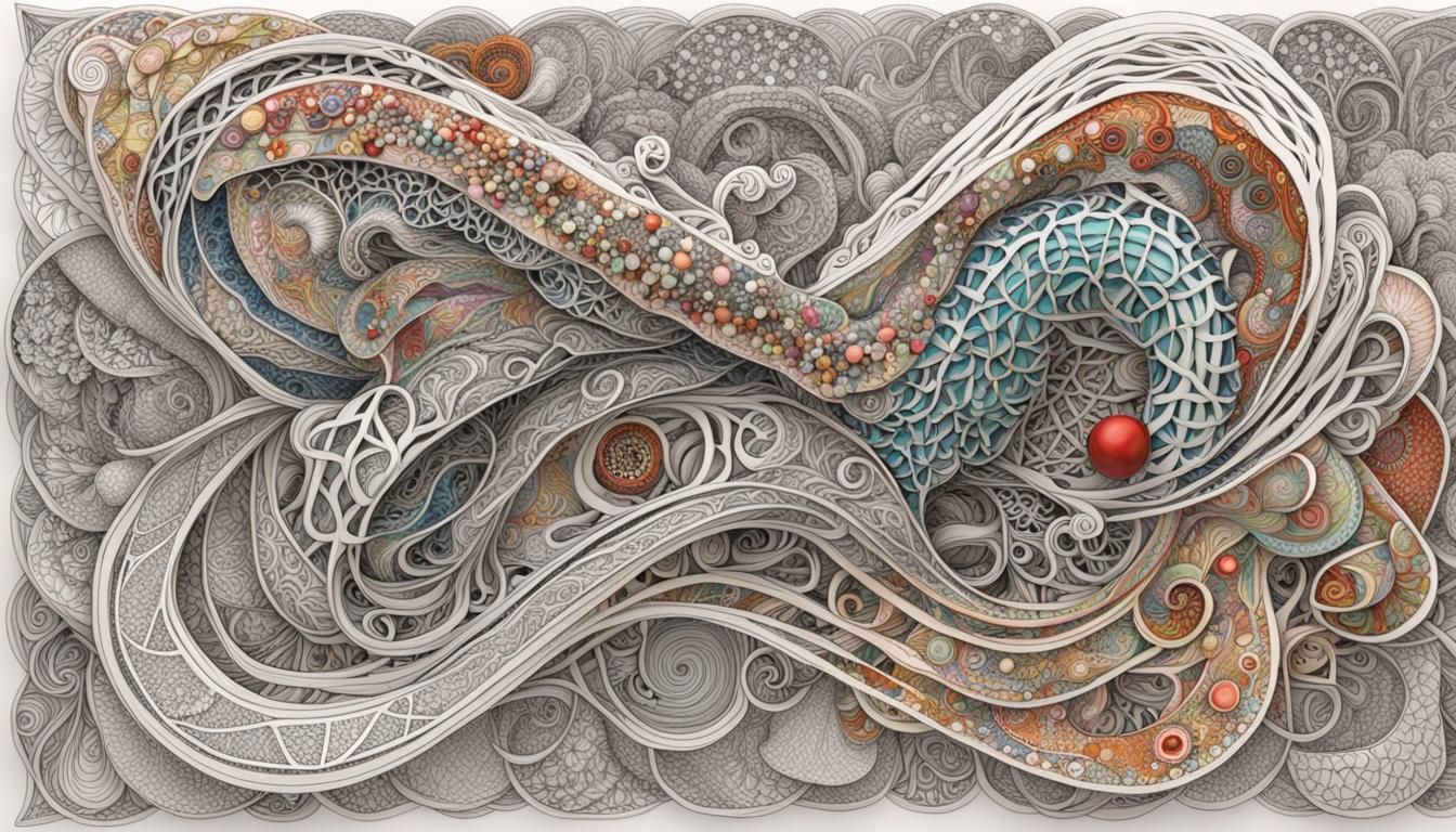 Fractal Quantum Zentangle with Fauna and Flora