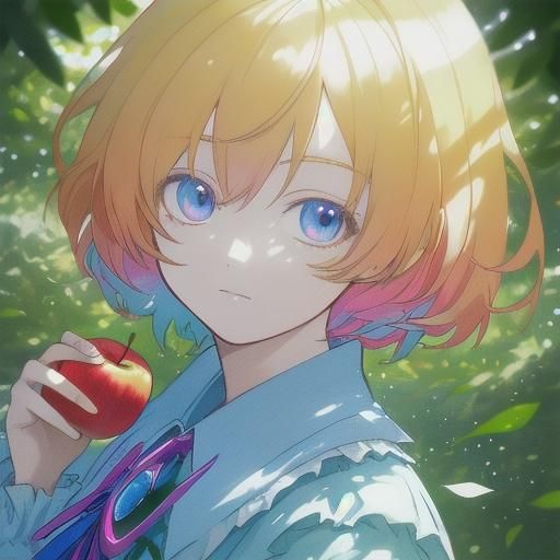 Alice Margatroid Anime Portrait in Colorful Garden