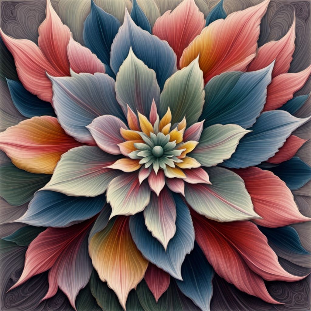 Elegant Grey-leaved Cistus in Ultra-detailed Intaglio Print ...