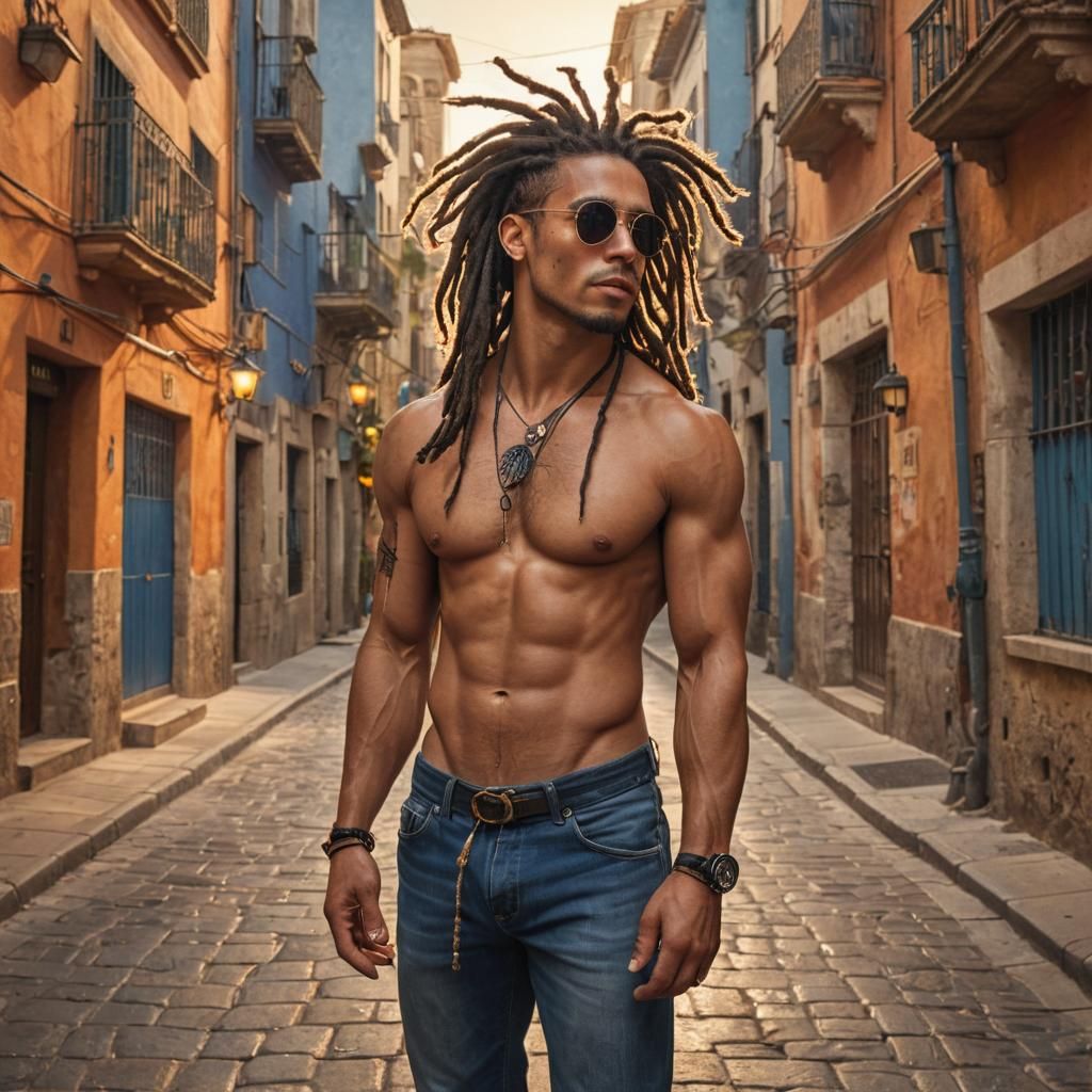 Muscular Man with Dreamcatcher: Fantasy Concept Art