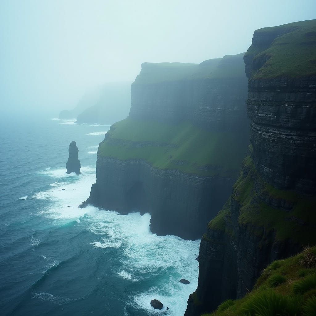 Misty Cliffs of Moher in Cinematic Style