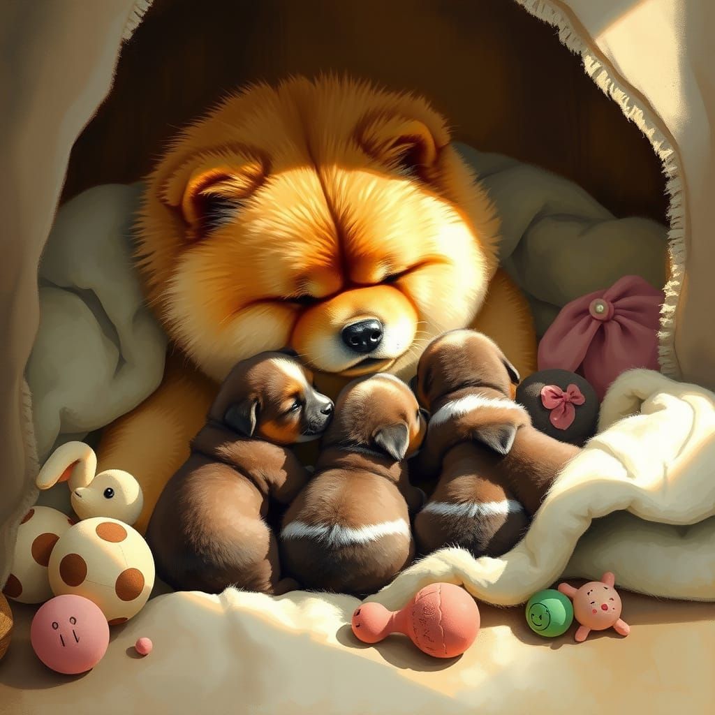 Motherly Love in a Cozy Den