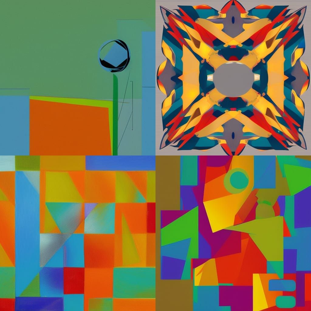 Abstract PlayStation Art with Complementary Colors