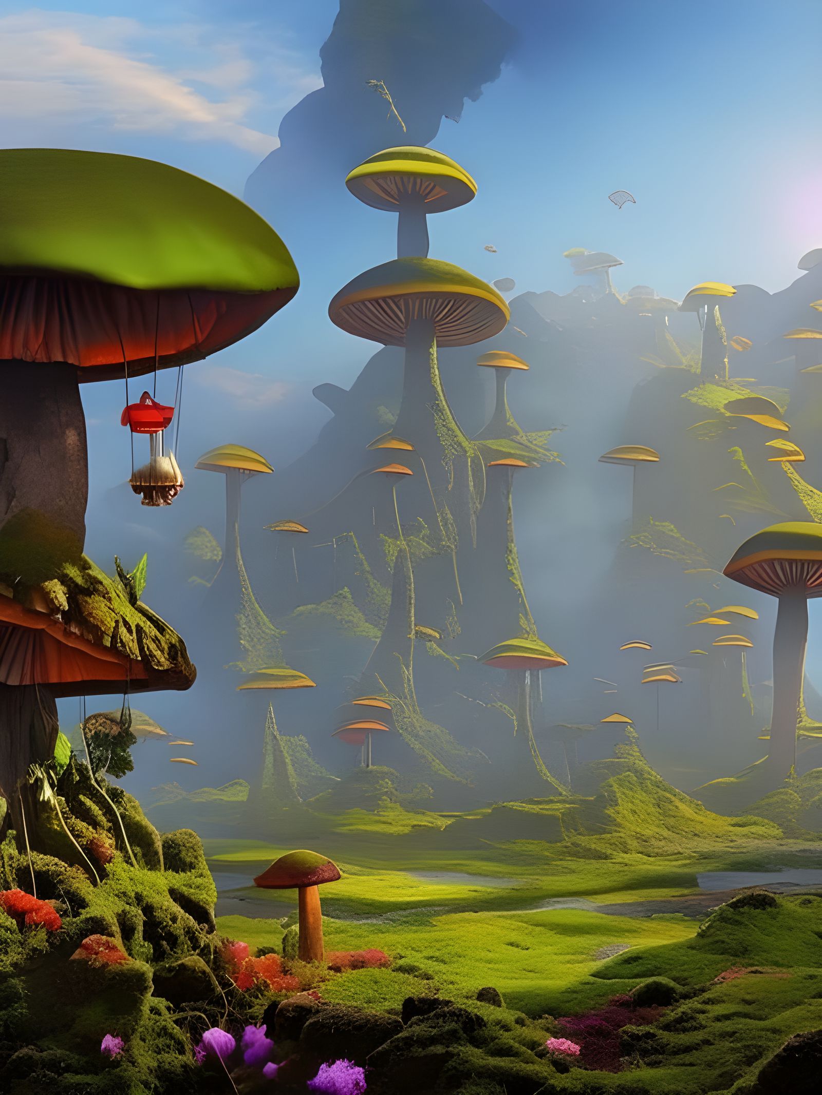 Colorful Alien Fungal Landscape in Dark Fantasy Style