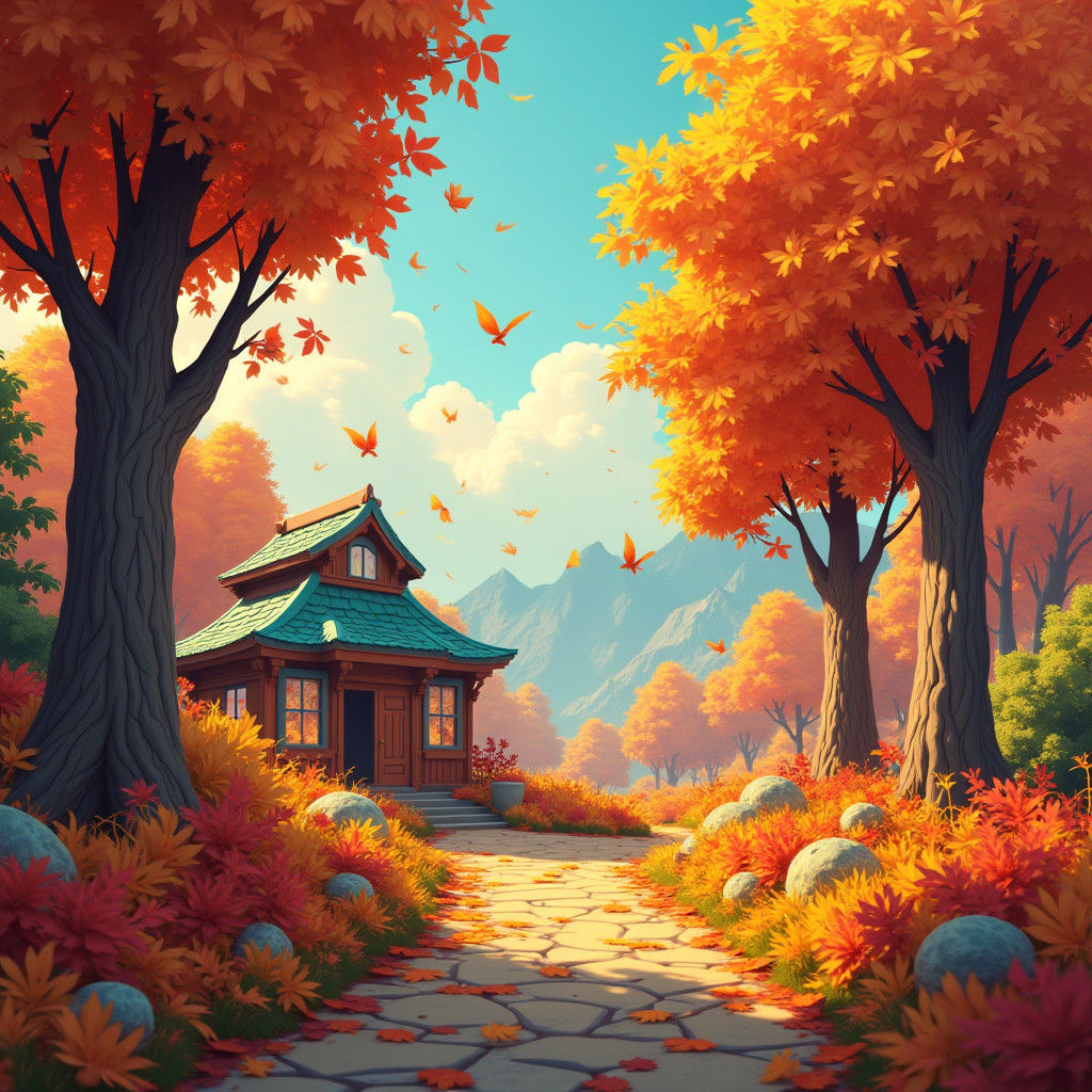 Whimsical Thanksgiving Scene in a Fantastical Style