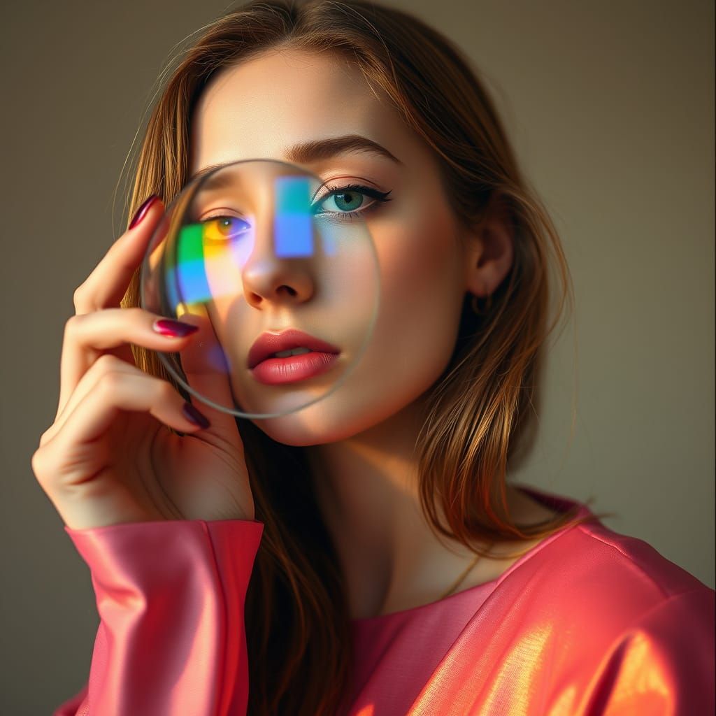 Prismatic Portrait in Surrealist Abstract Style