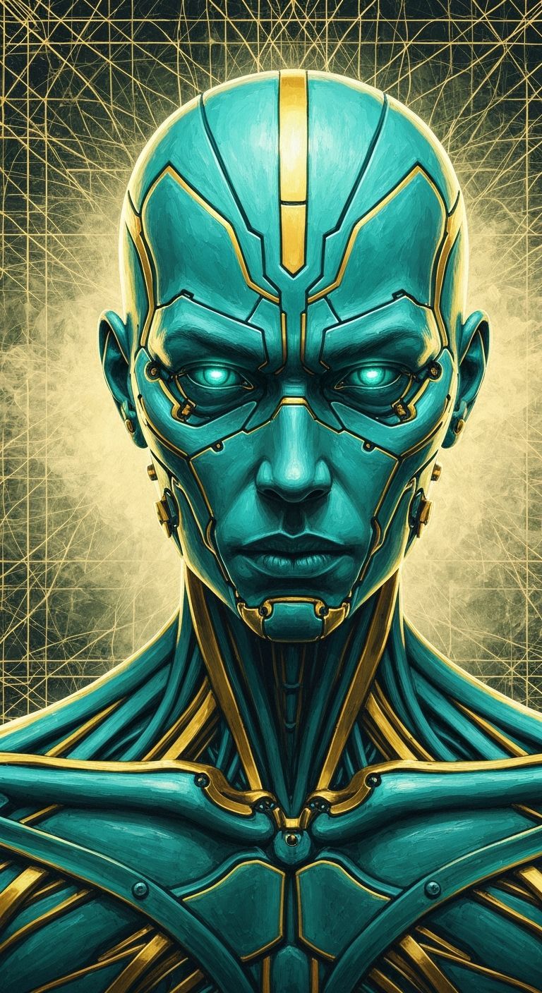 Alien Cybergoth Portrait with Zentangle Fog Background