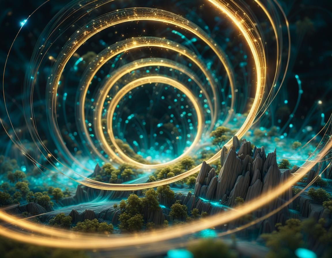 Utopian World Inside Atomic Ribbon Whirlwind