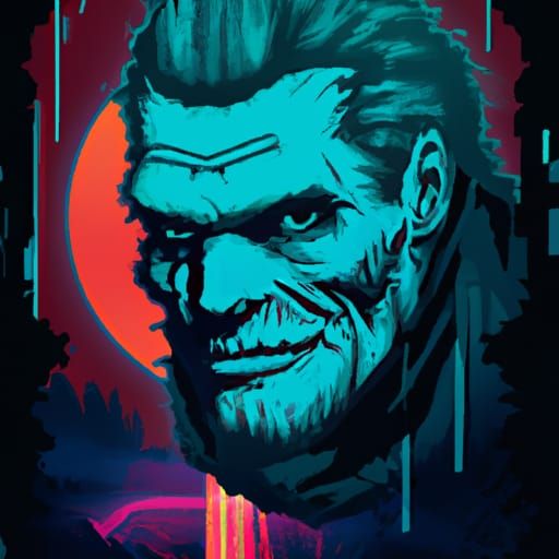 Sinister Halloween in Cyberpunk Neon Style