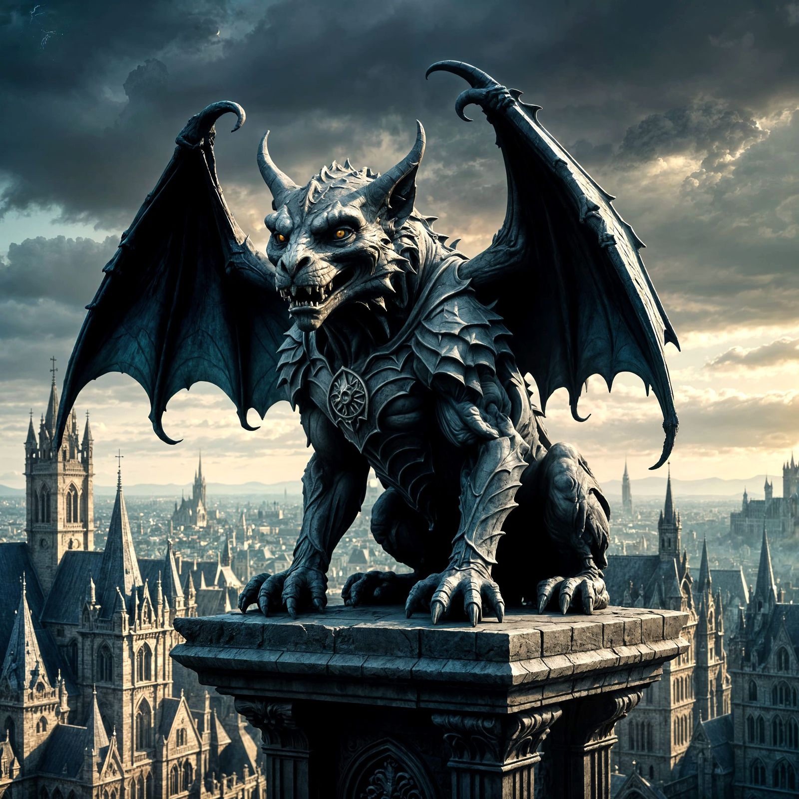 Gothic Gargoyle Statue as Fantasy Concept Art