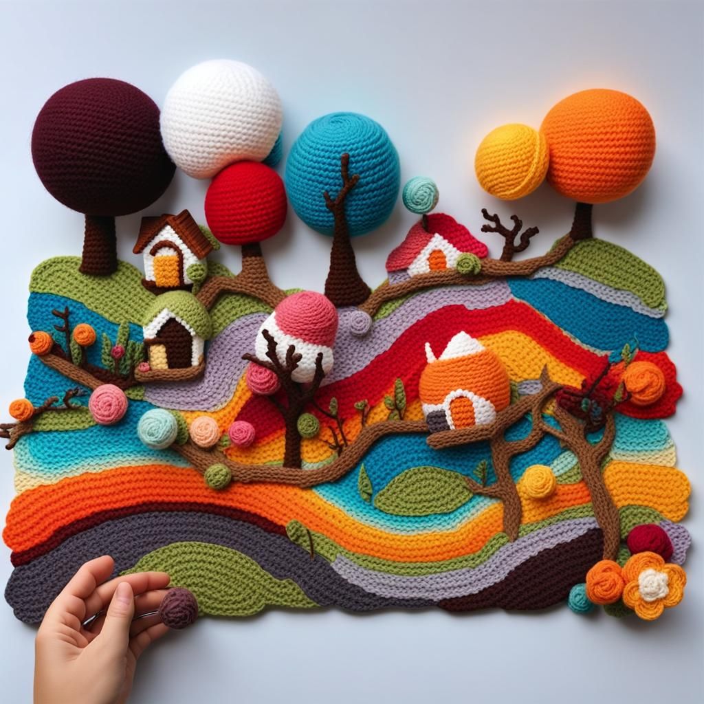 Yarn Landscapes and Crochet Dreamscapes in Abstract Art