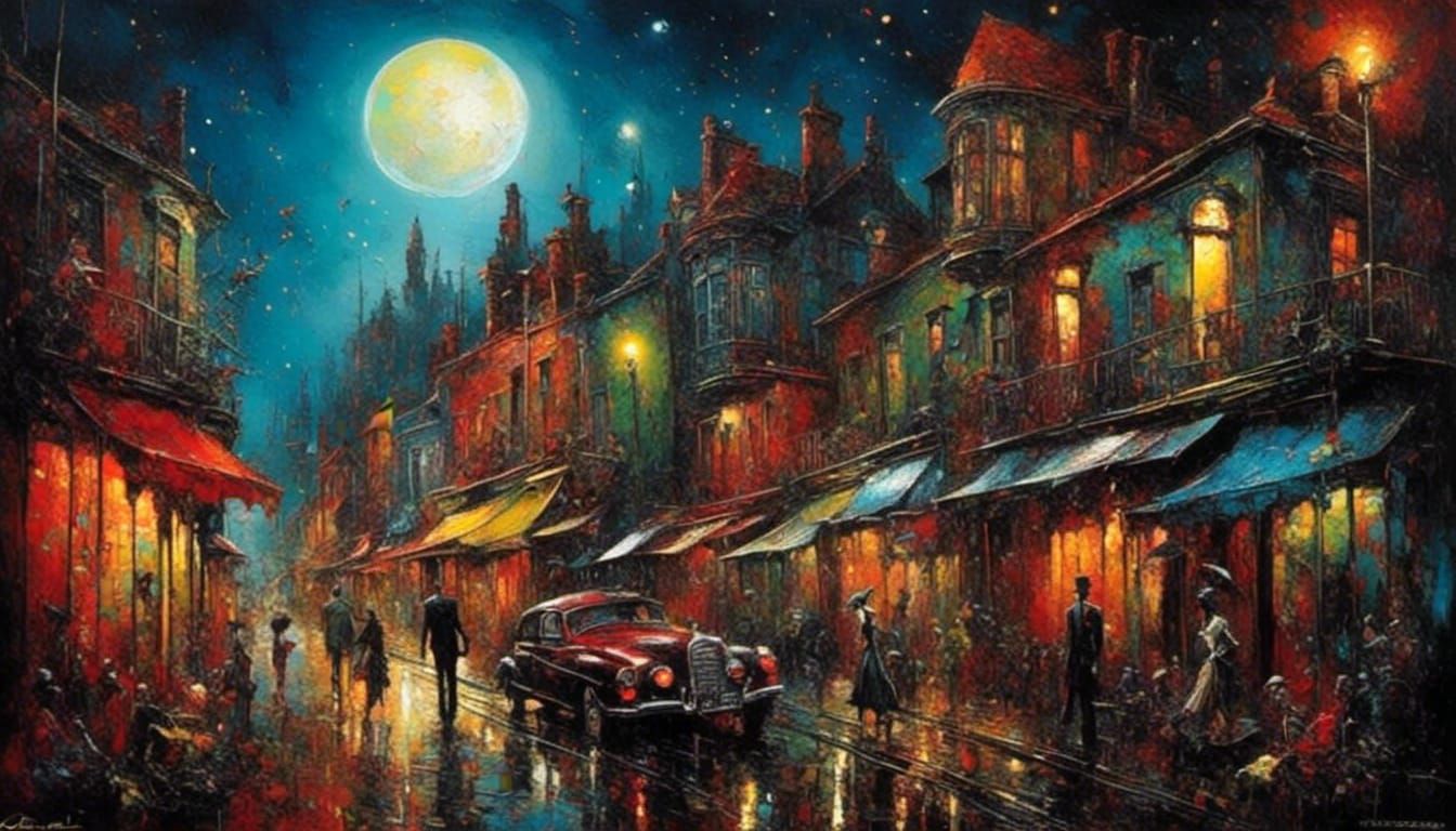 Epic Reggae Scene in Impasto Comic Style