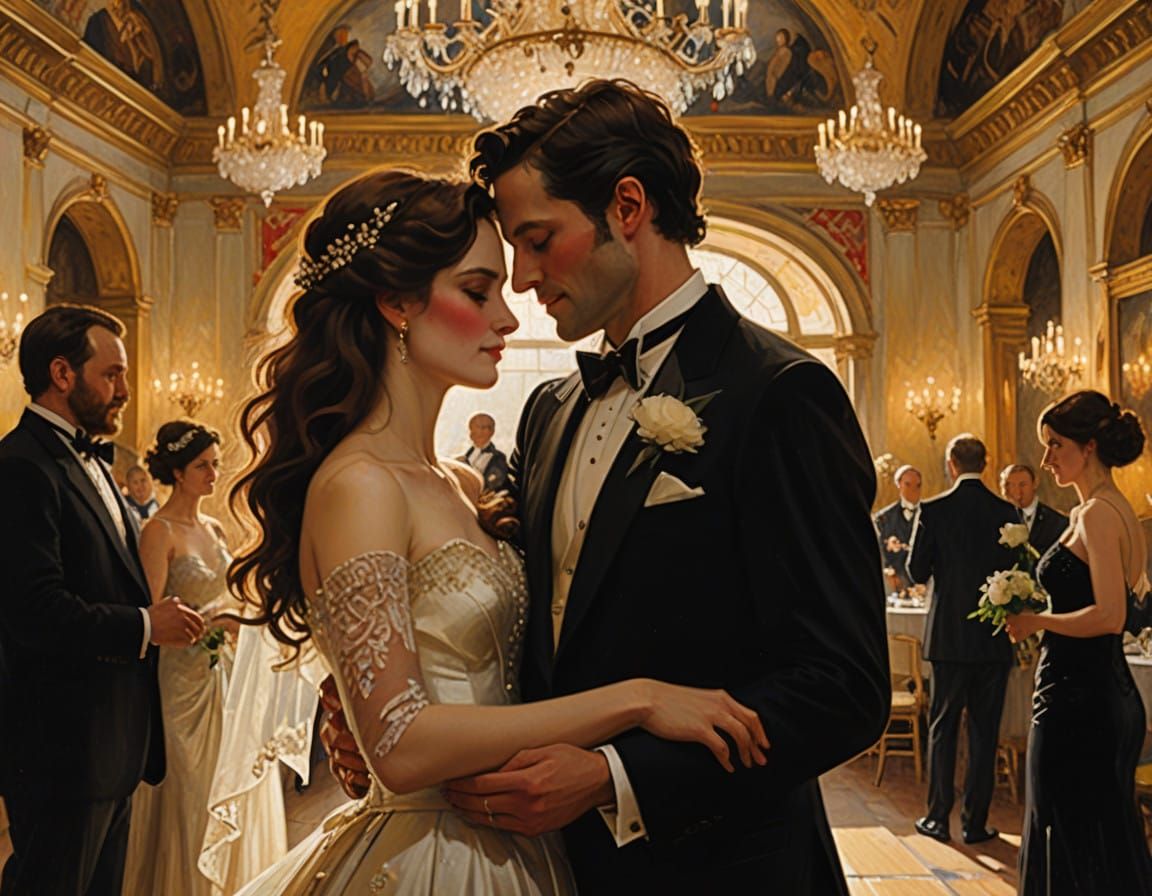 Romantic Waltz in Vintage Ballroom Elegance