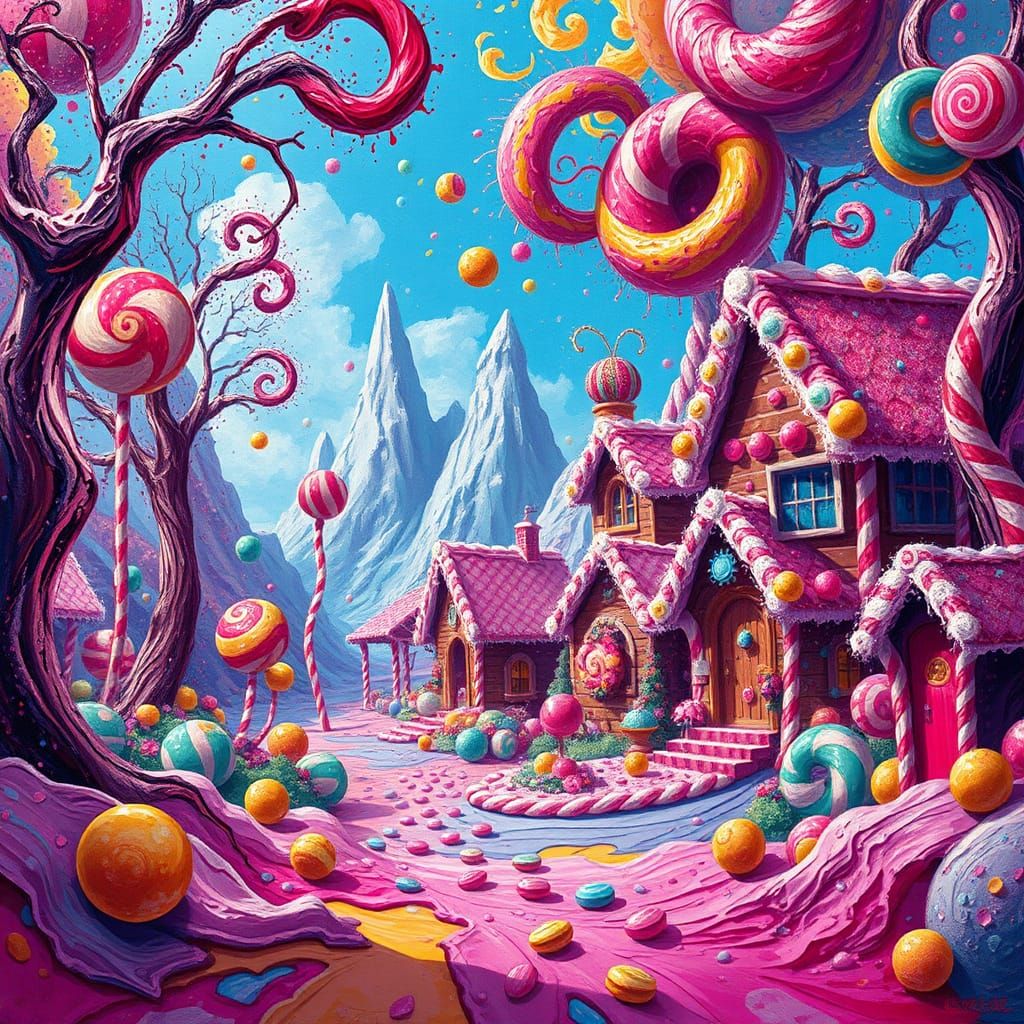 Vibrant Candy Wonderland Inspired by Graffiti Art