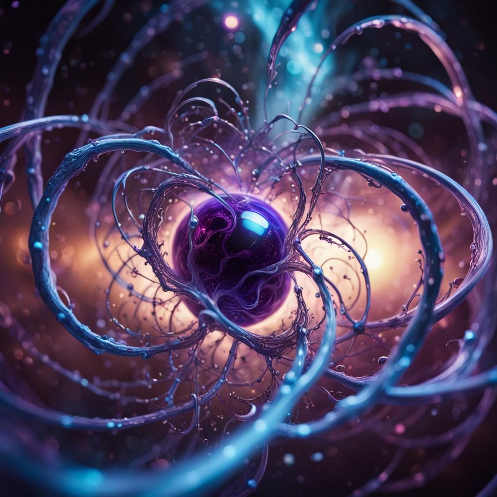 Omega Atom Molecule in Deep Space, Hyper-Realistic