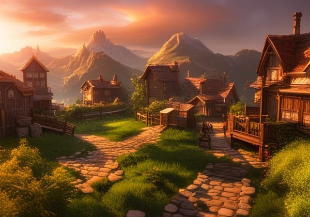 3D Town with Cinematic Game Graphics