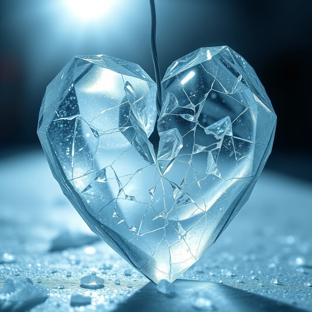 Fractal Ice Heart Bound by Wire