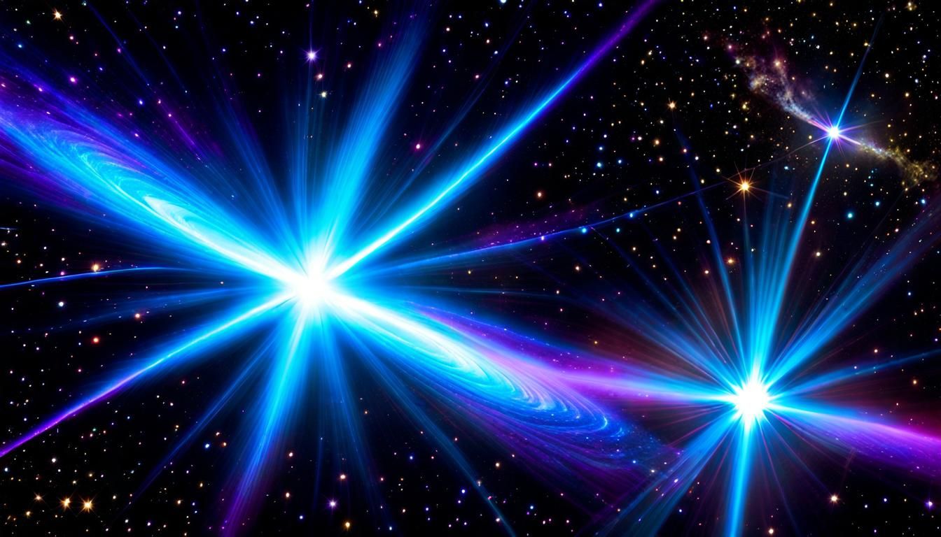 Macro Photo of Star Cluster Plasma Rays in HDR