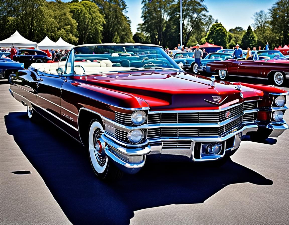 1966 Cadillac deVille Convertible with Raised Hood