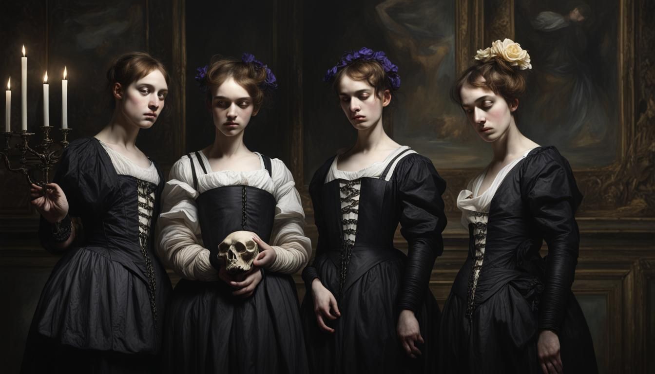 Brooding Figures in the Style of Baroque Masters