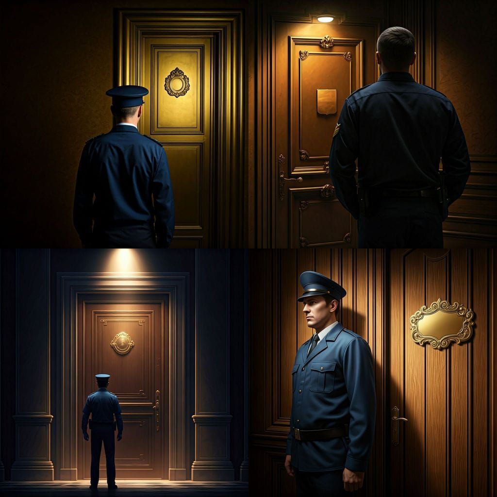 Security Officer with Gold Label Door