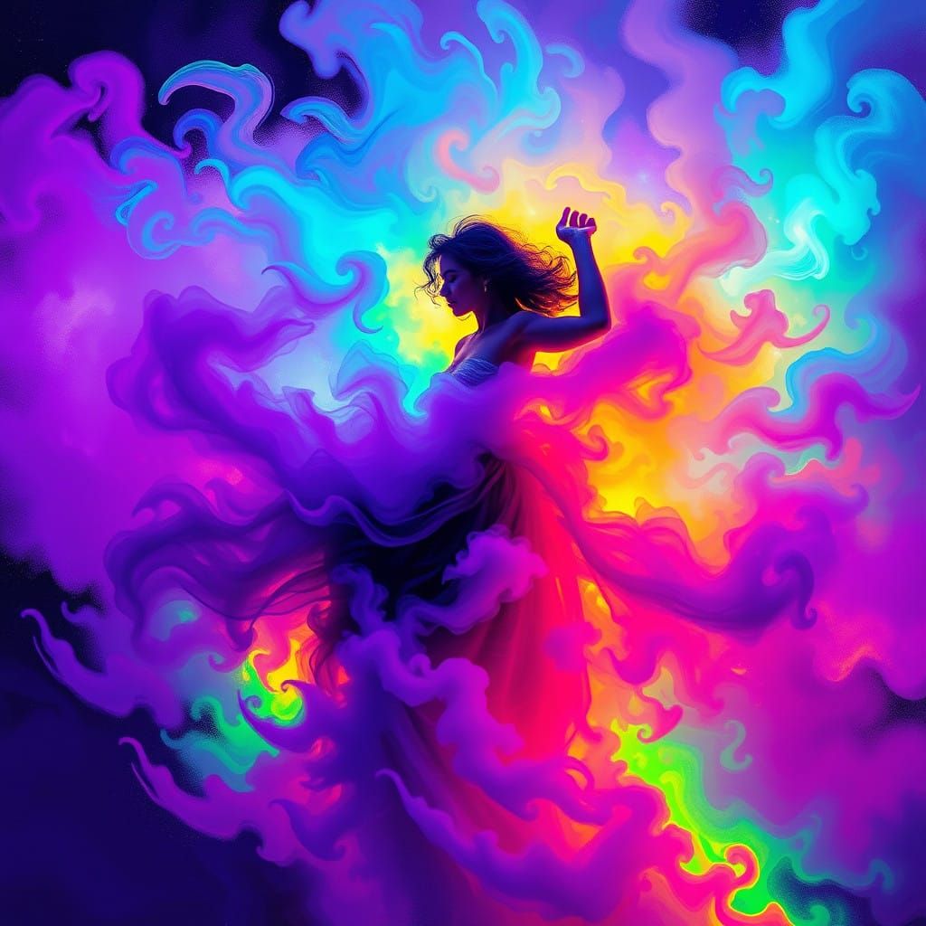 Vibrant Dance Aura in Cosmic Colors