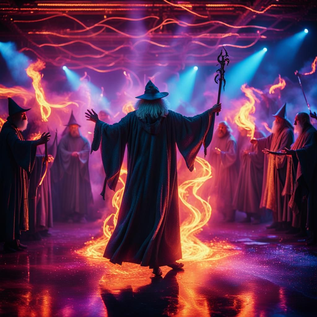 Wizard's Disco: A Cinematic Film Still