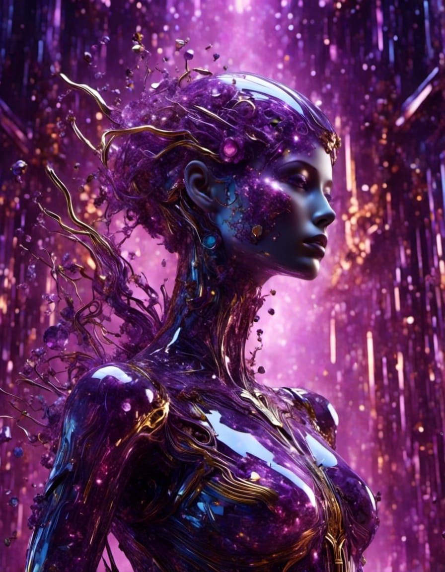 Woman in Purple and Gold