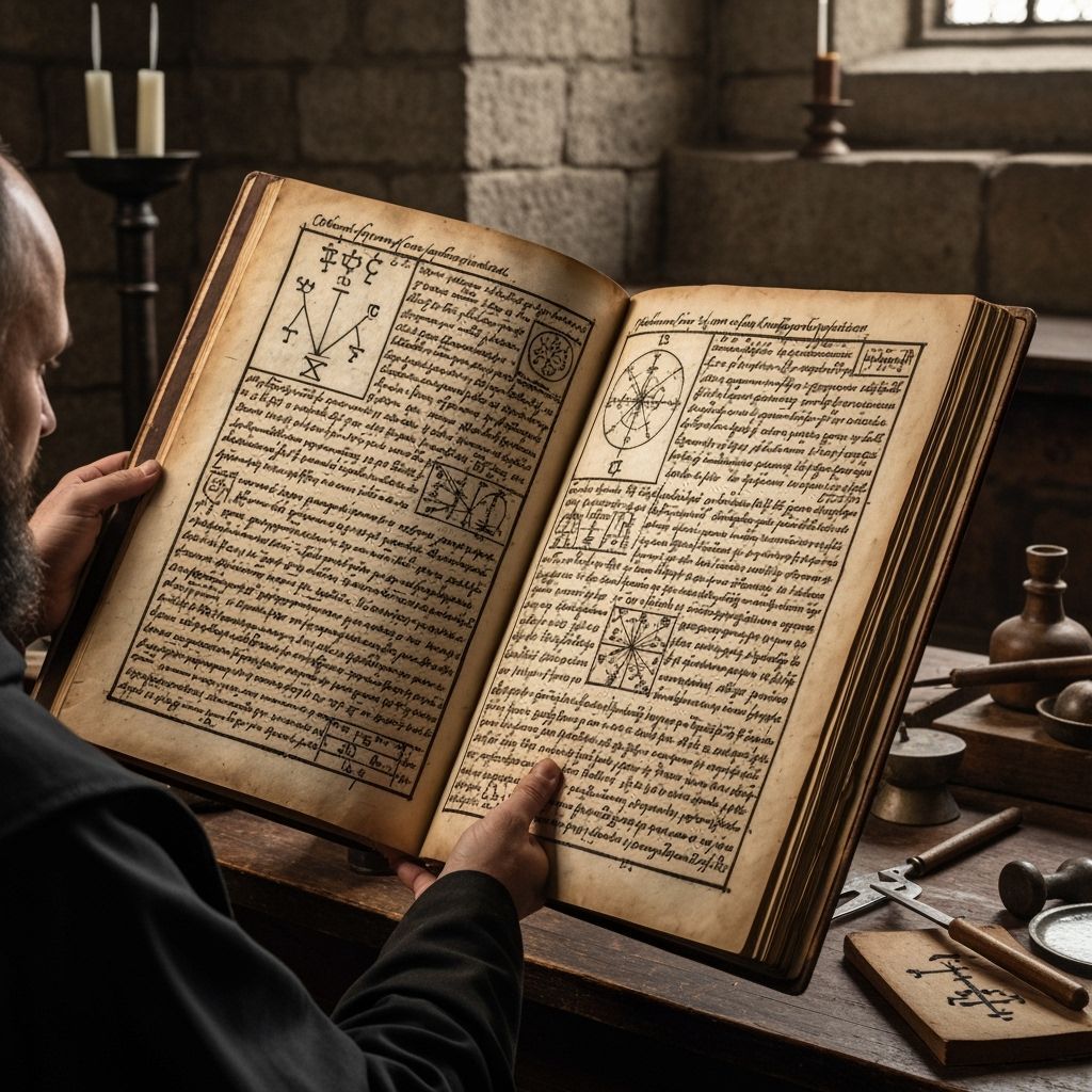 Medieval Alchemical Manuscript in Vintage Style