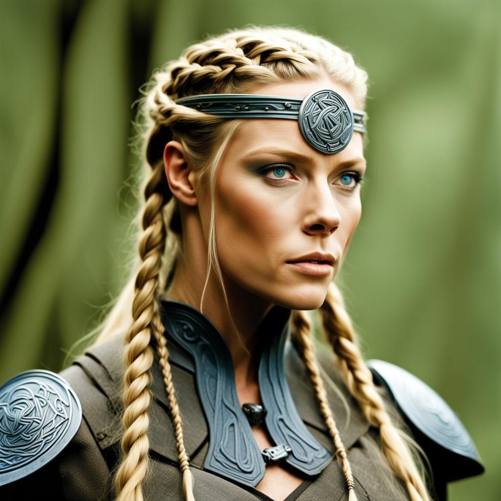 Futuristic Celtic Woad Soldier with Braided Hair