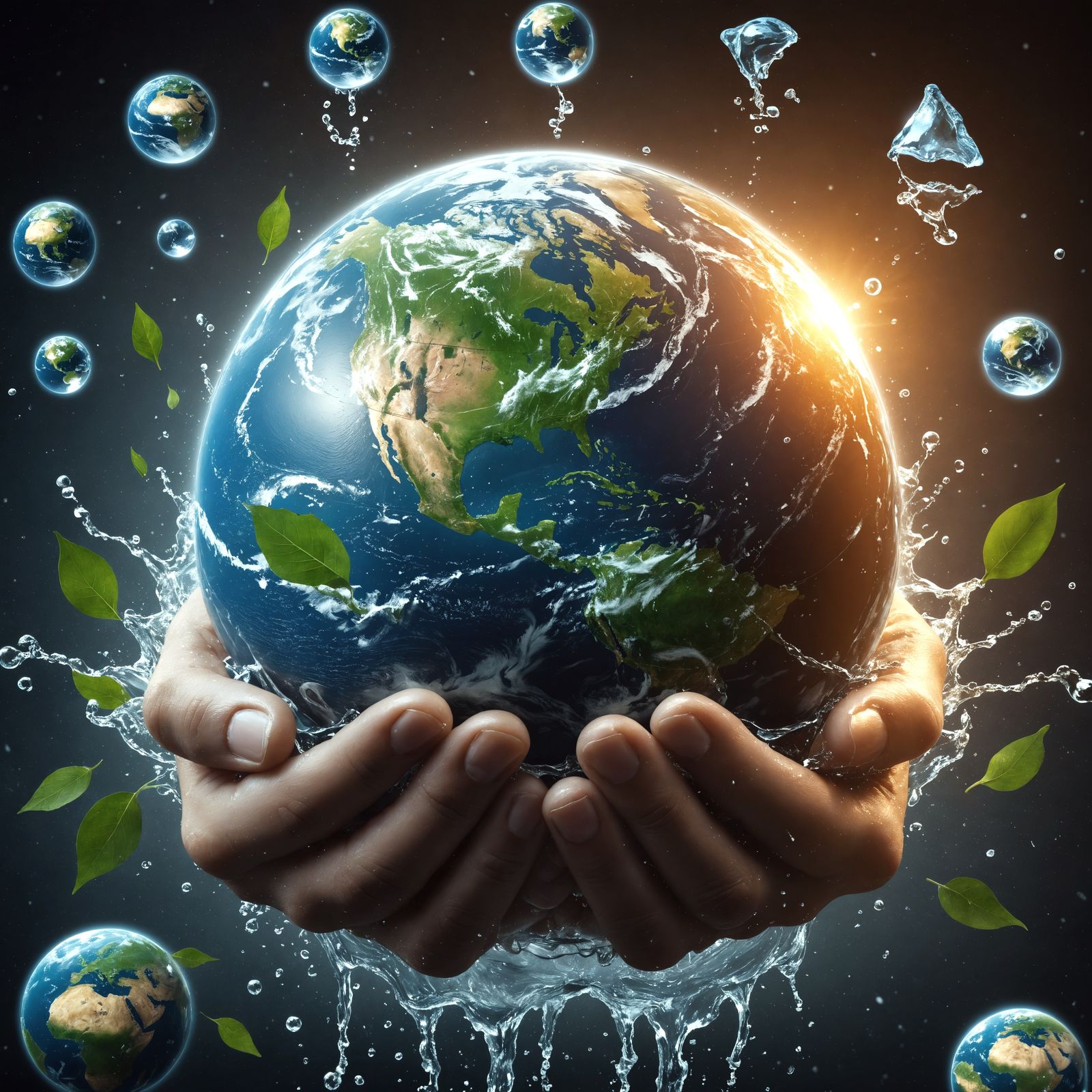 Earth Globe in Human Hands: Environmental Conservation