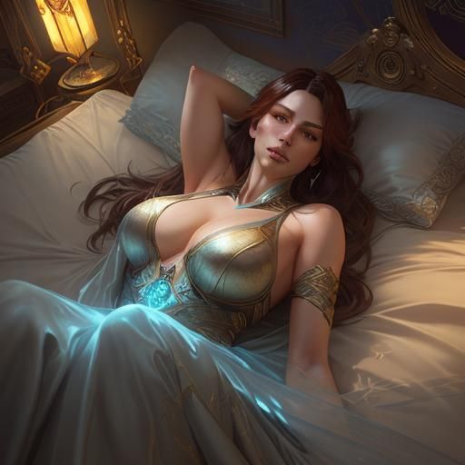 Sensual Woman Portrait in Hyperdetailed Digital Art