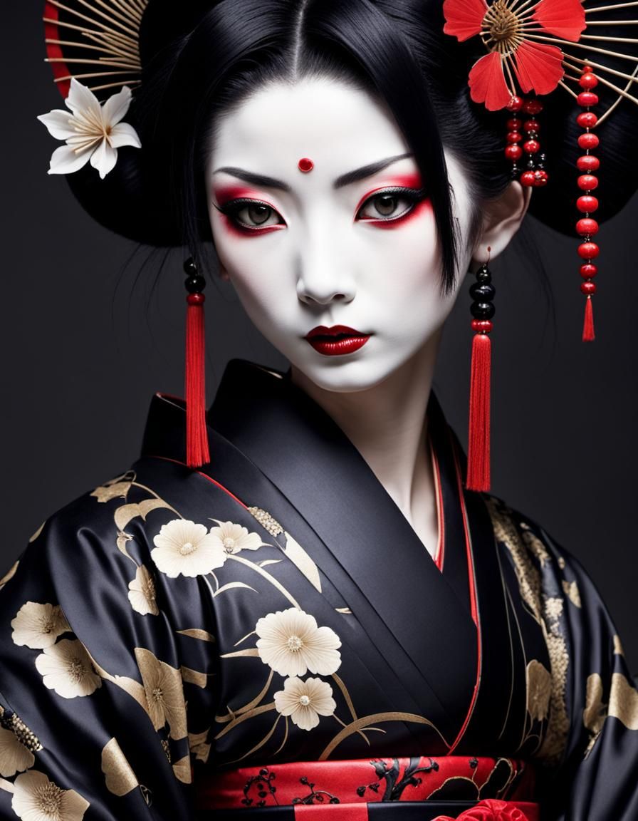 Gothic Geisha in Fantasy Art Style
