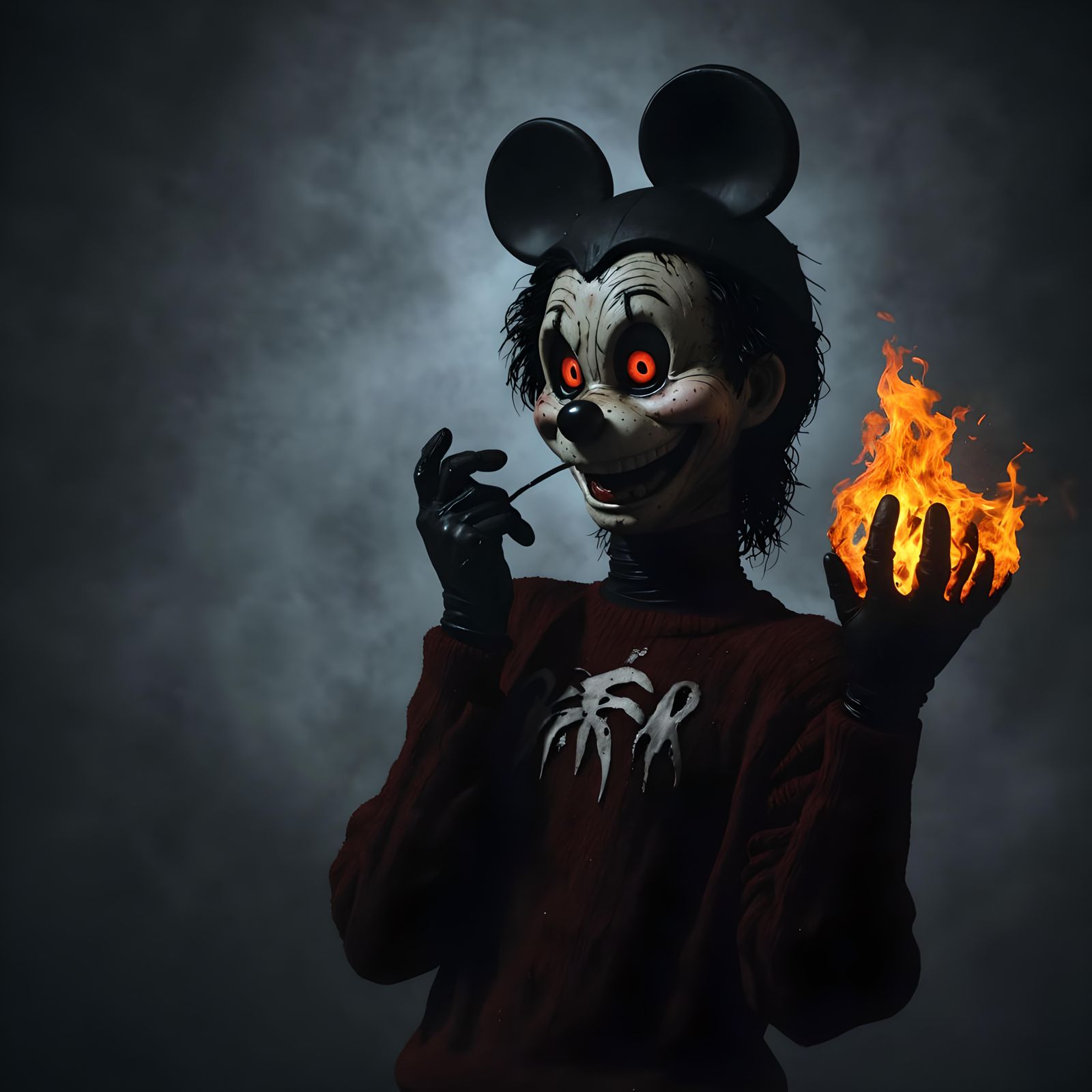 Mickey Mouse x Freddy Krueger: Mickey’s friendly, round ears...