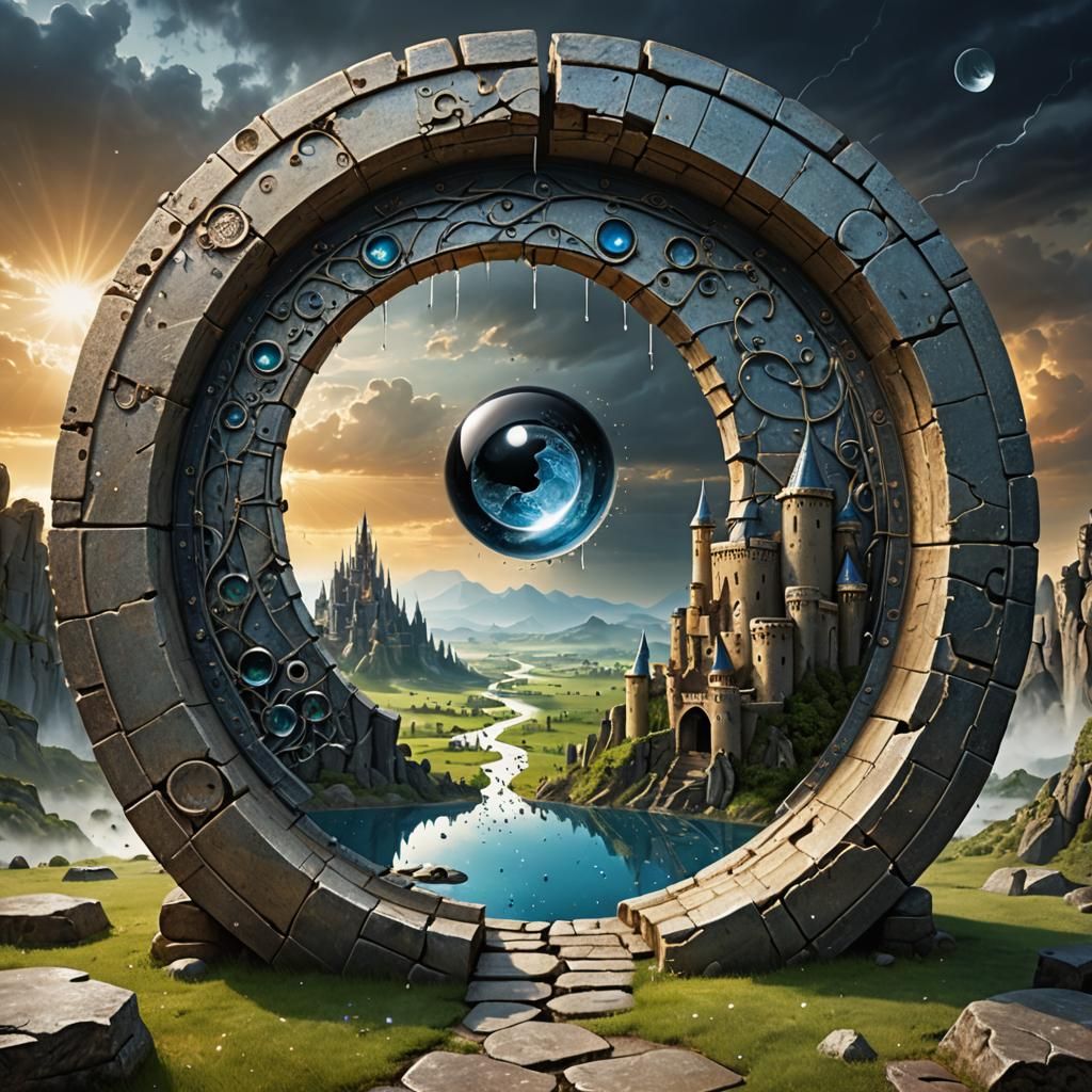 Surreal Stargate Scene in Macro Photography