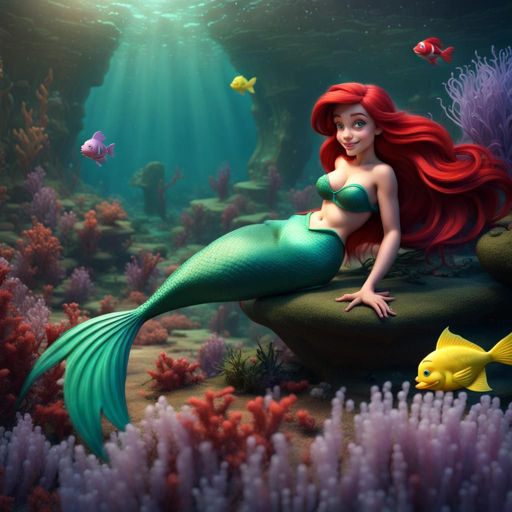 Ariel and Flounder: Fantasy Concept Art