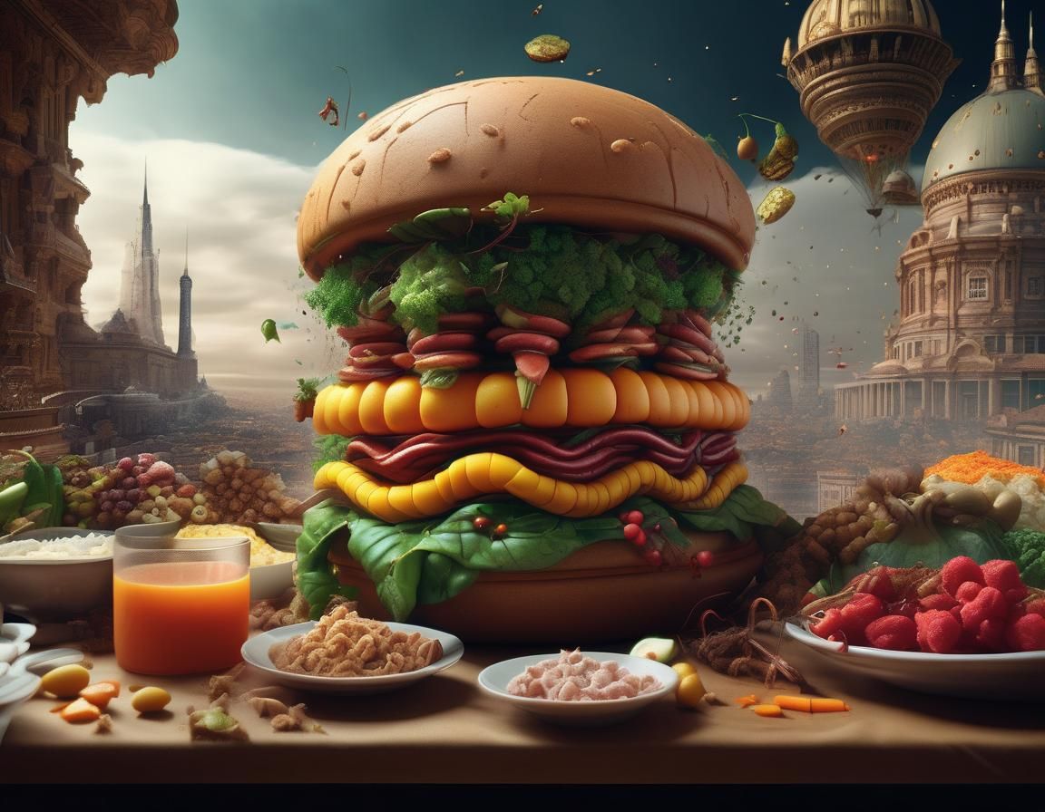 Epic Foodscapes in a Maximalist Digital Painting