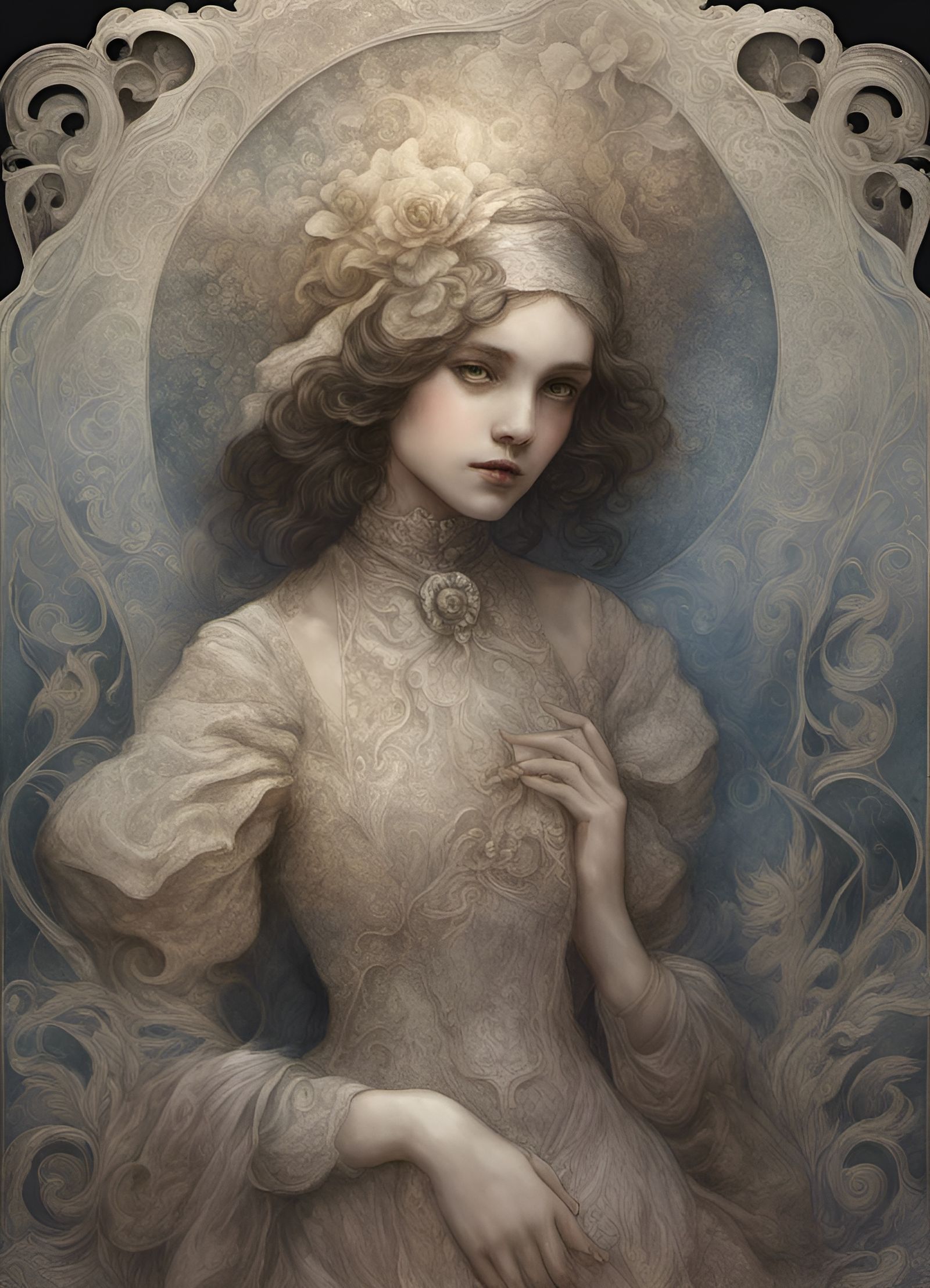 Steamnouveau Handmedowns with Embossed Relief Shadows