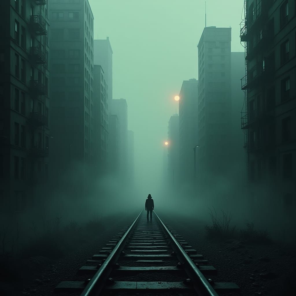 Mystical Cityscape at the Edge of Two Worlds