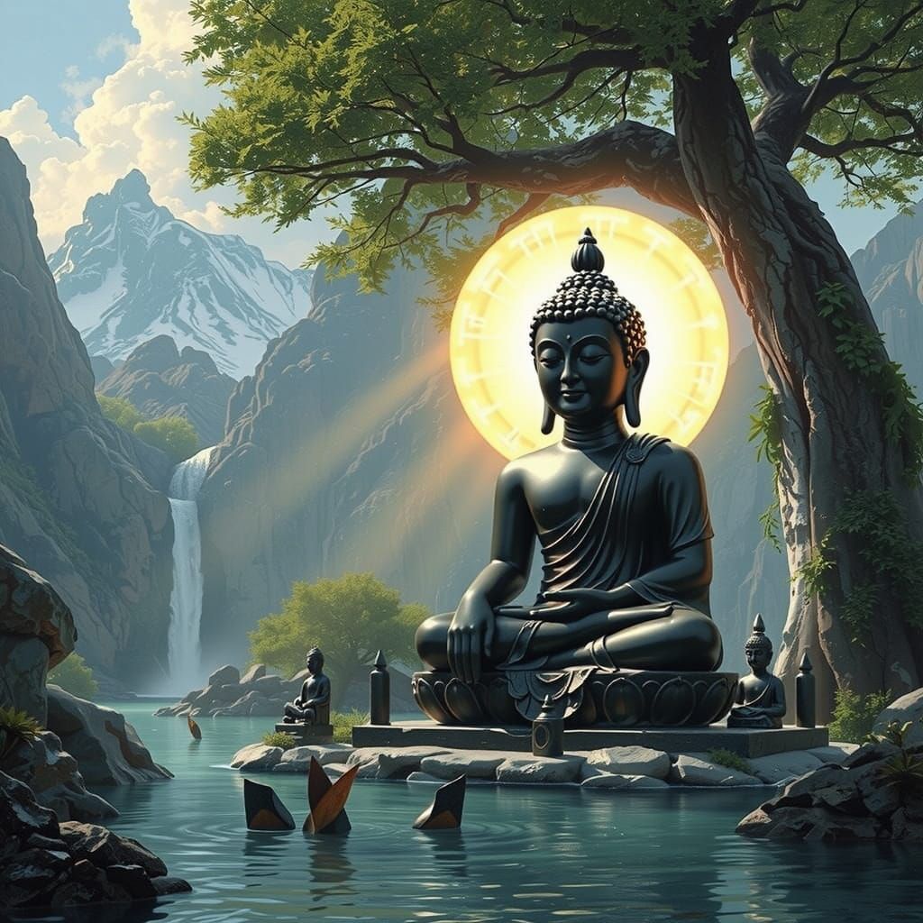 Sapphire Liquid Buddha Serene Water Garden