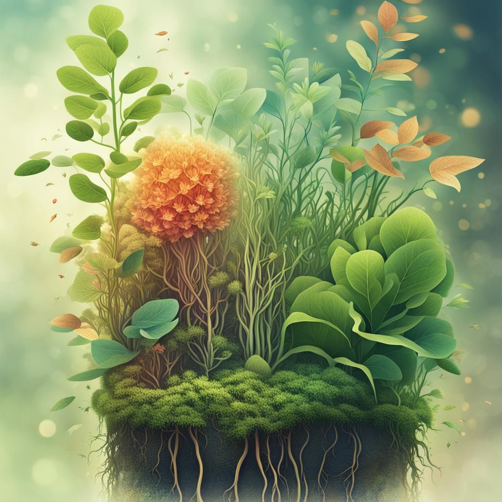 Detailed Botanical Diagram of Plant Growth