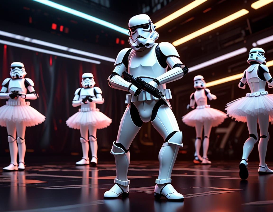 Stormtrooper Ballet in Pixar Style