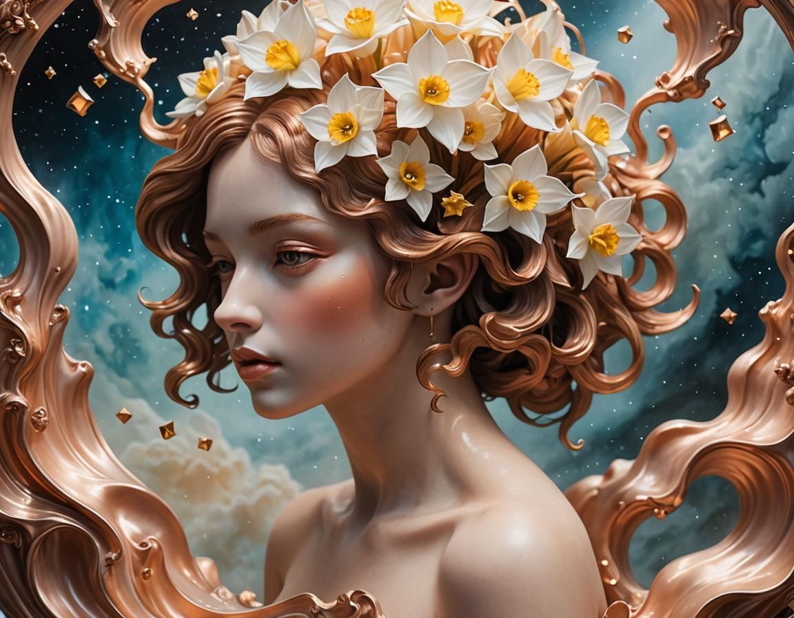 Airbrush Sculpture of Dreamwalking Figure in Nebula