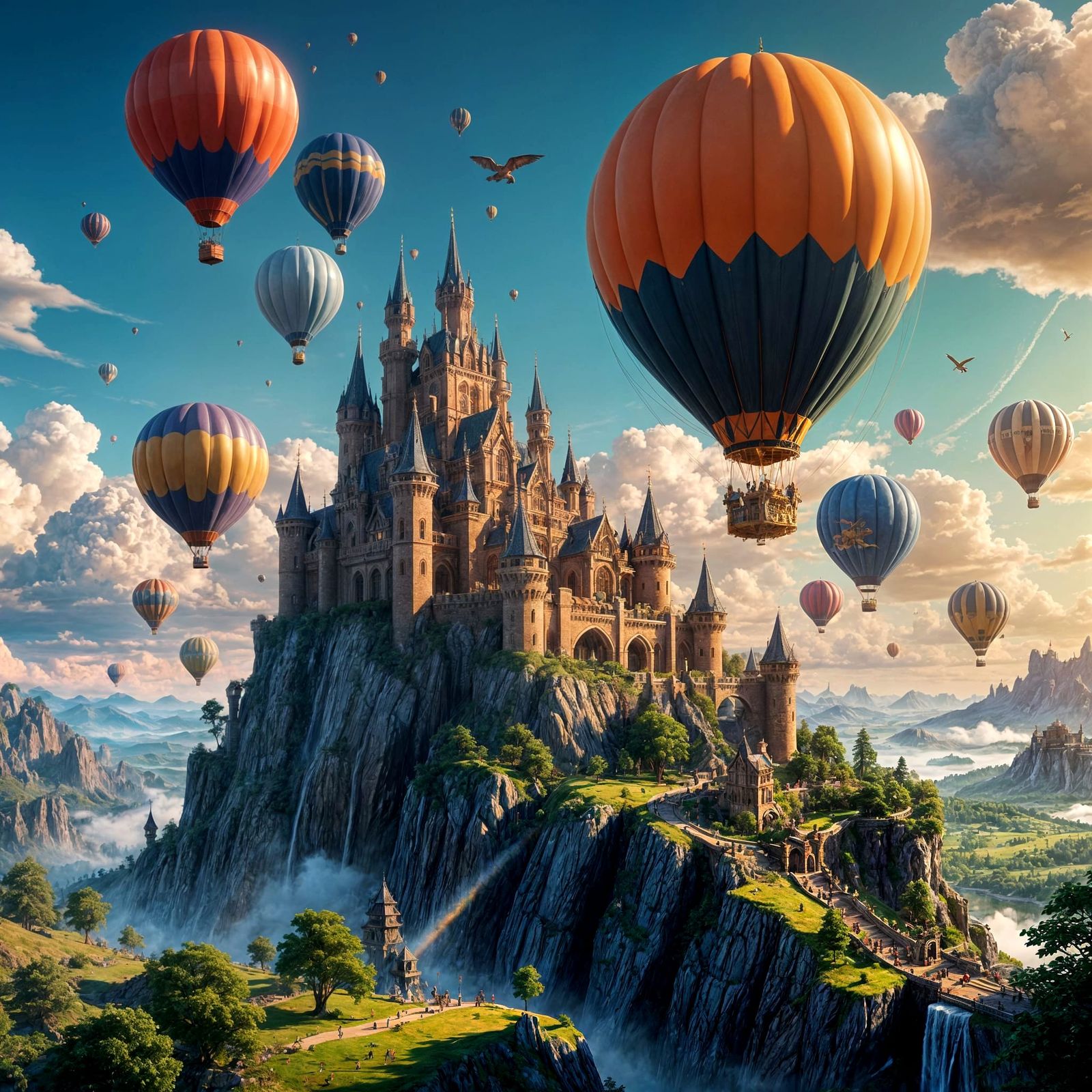 Fantastical Castle Rises Above the Sky